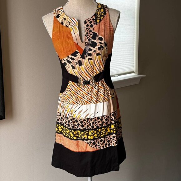 SANDRO FERRONE Italian-Made Sleeveless Cotton Blend Multicolor Dress – Size Smal - Picture 1 of 12